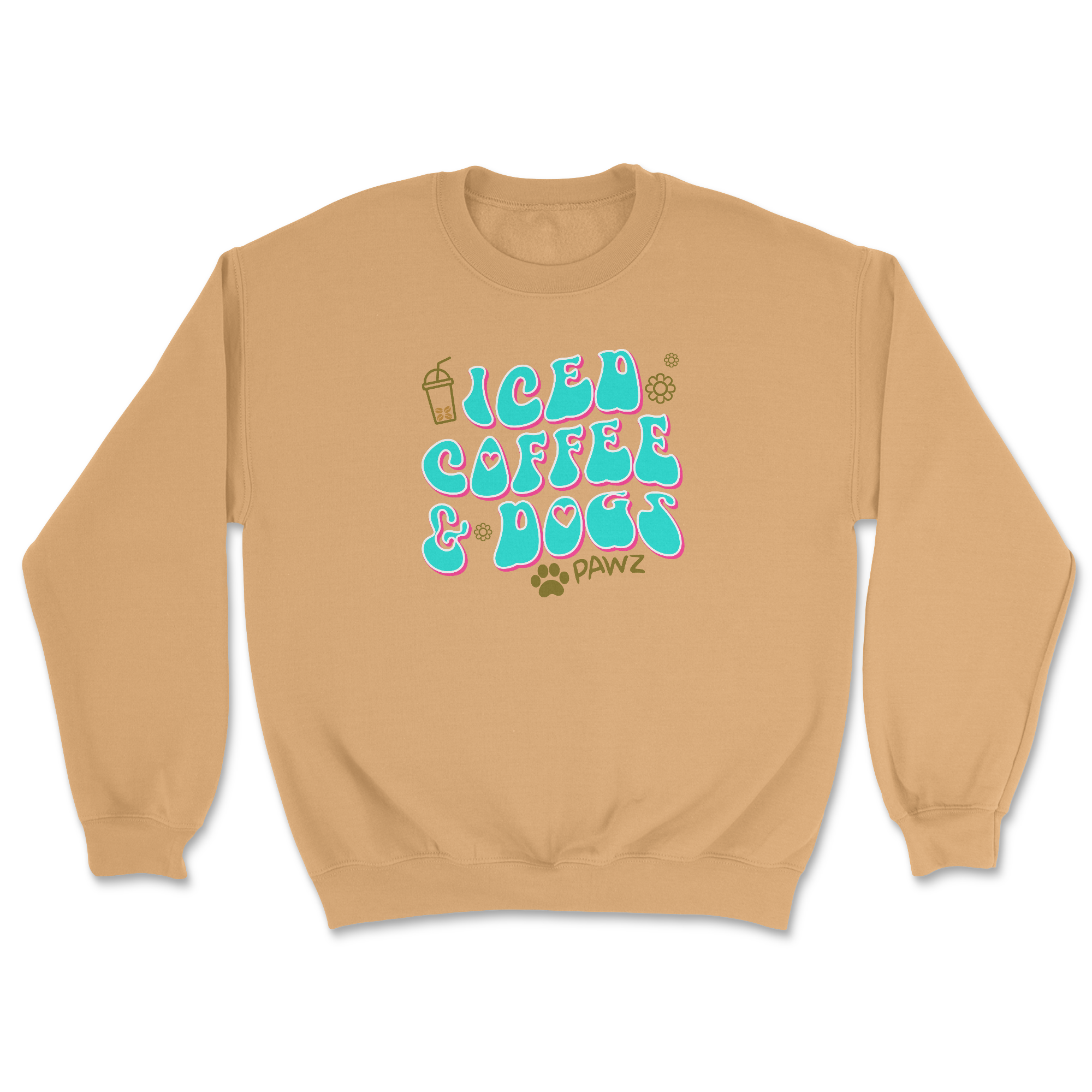 Iced Coffee Front Print (Adult Crewneck) Super sale