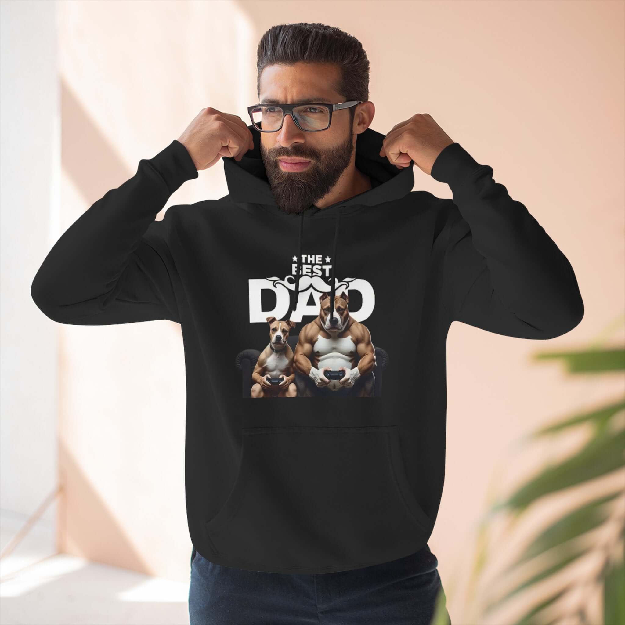 The Best Dad - Bulldog Father & Puppy Graphic Unisex Hoodie